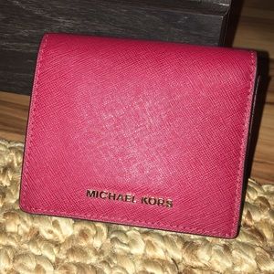 Maroon Michael Kors Wallet Small Jet Set Wallet
